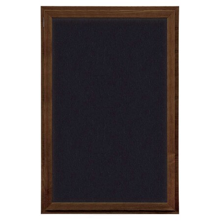 United Visual Products Indoor Enclosed Combo Board, 72"x36", Satin Frame/Black Porc & Pumice UVCB7236-BLKPORC-PUMICE